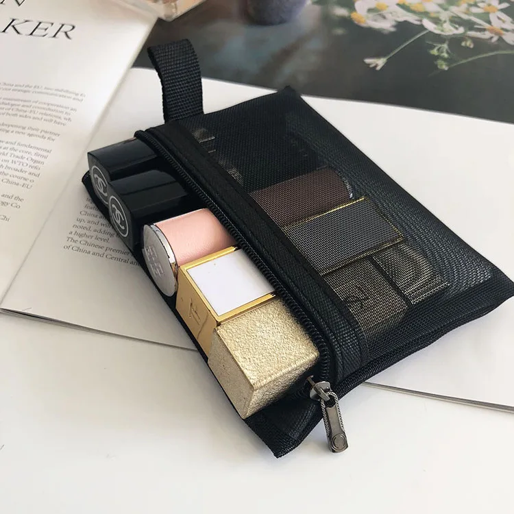 Mini Mesh Cosmetic Bag Women Portable Lipstick Bag Makeup Organizer Cosmetic Bag Toiletry Bag Makeup Bag Cosmetic Case One Set Makeup Pouch Toiletry Necessarie Feminina Kosmetyczka