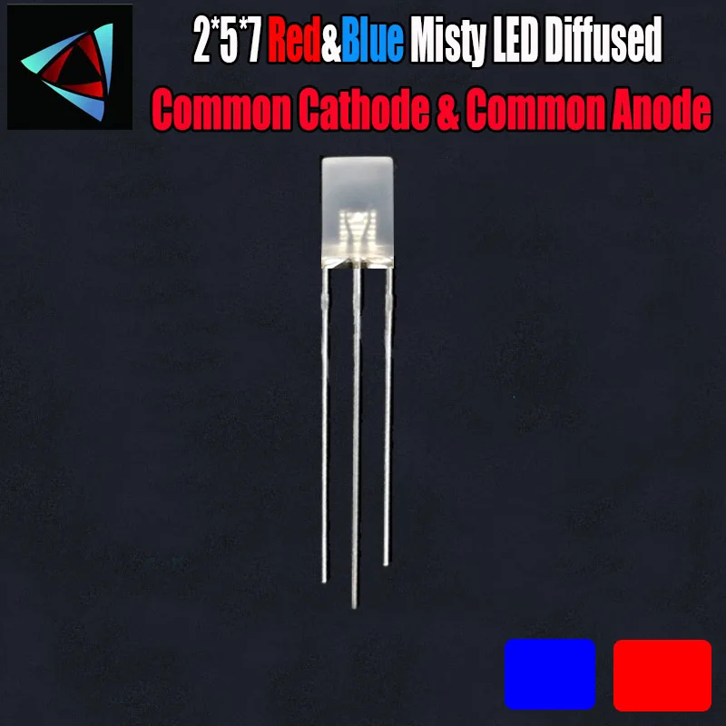 

50pcs 2*5*7 Square led Misty LED Diffused Kit 2*5*7 mm Red And Blue Common Cathode & Common Anode DIY