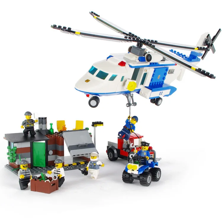 

Lion New Music New Goood City Police-Police Inspection Helicopter 9319 Educational Assembled Building Blocks Toy