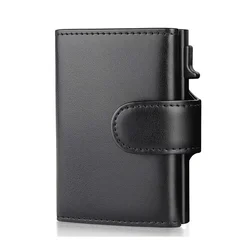 2022 Fashion Credit Card Wallet RFID Blocking Trifold Smart Vertical Men Wallets Genuine Leather Slim with Coin Pocket Walet Man