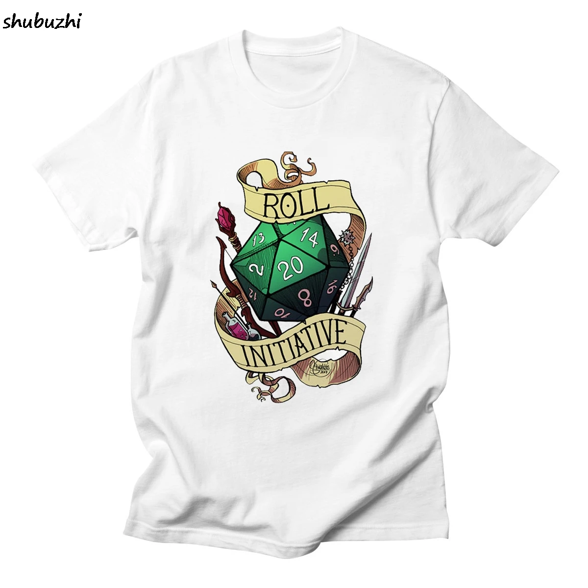 

Roll Initiative Video Game Gaming T Shirts Dnd Dungeons Dragons D20 D D Critical Role The Adventure Zone 20 Sided Die