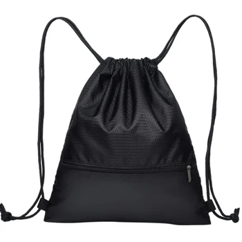 

Unisex Solid Oxford Cloth Basketball Large Capacity Sports Drawstring Outdoor Backpack Storage Bag Students With Zipper Pouch
