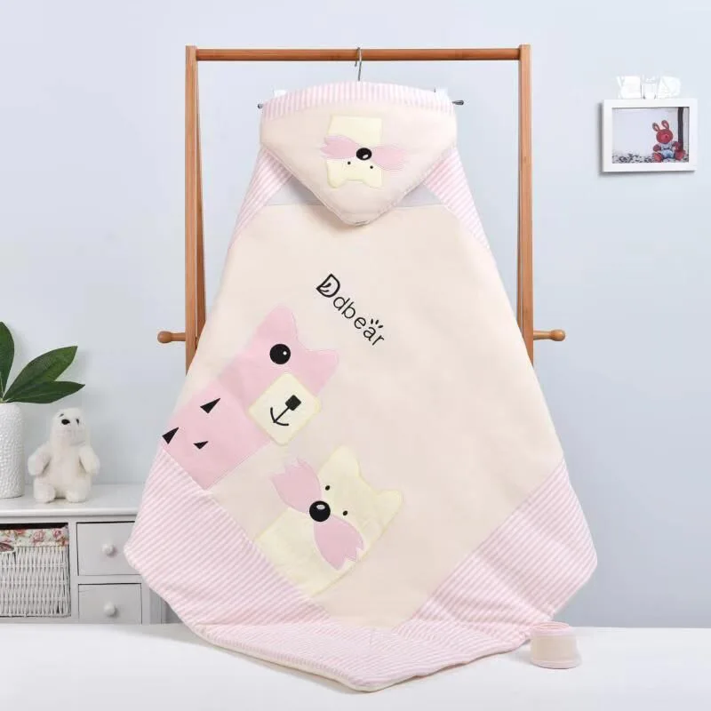 Bearded pink Детский весенний спальный мешок с кроликом, хлопковый Конверт для новорожденных, детское одеяло 100*100 см - Цвет: Bearded pink
