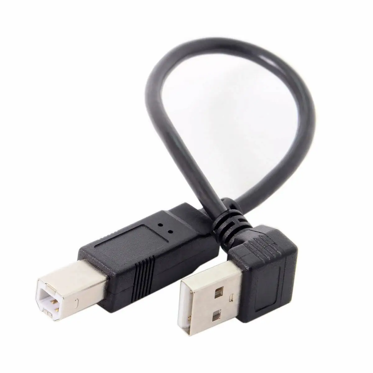 Down Angled 90 Degree USB 2.0 Male to B Type Male Cable for Printer Scanner Durable Easy To USe AA4539