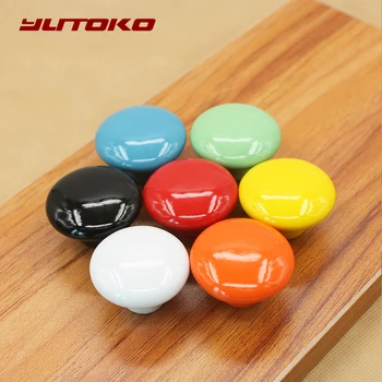 YUTOKO Round Furniture Knobs Ceramic Candy Color Drawer Knobs Cabinet Pulls Kitchen Handle Furniture Handle for Room Hardware