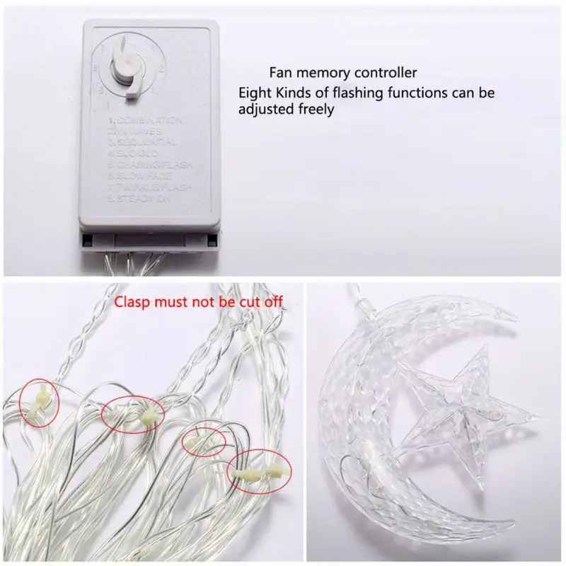 Newly LED String Light Star/moon-shaped Decorative Lamps For Curtain, Background Wall, Home Decor