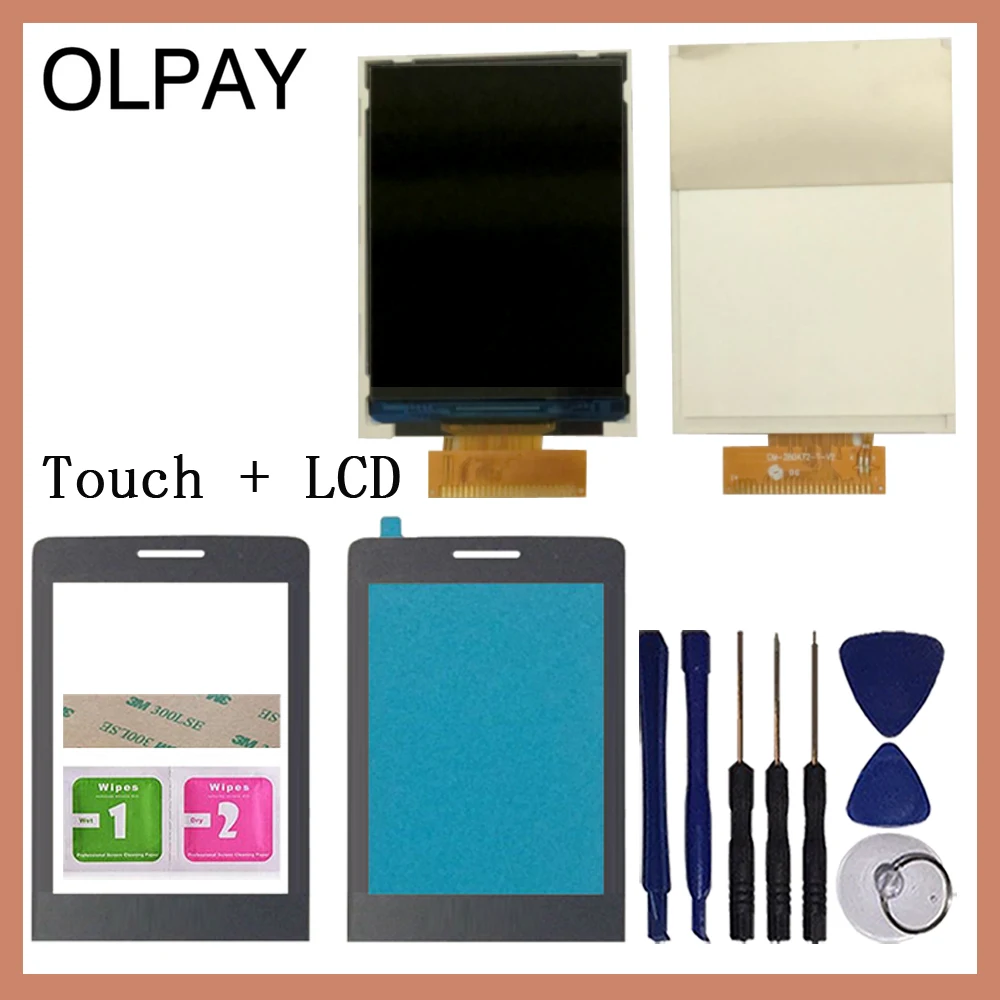 OLPAY 2," сенсорный экран для Philips Xenium E570 E571 отдельный ЖК-дисплей с передней панелью объектив стекло объектив - Цвет: LCD With Touch