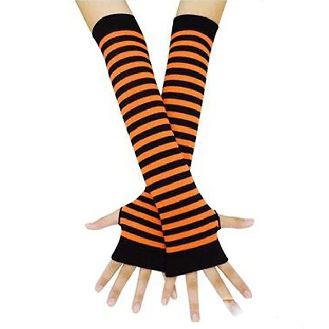 Anime Glove Cosplay Darkly Ninja Mitten Oversleeve Man Women Fashion Sun Block Keep Warm Cuff orange black