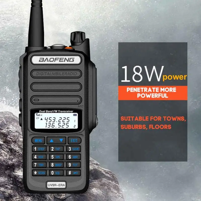 

Baofeng UV9R-ERA new Walkie Talkie 128 Channel 9500mAh 18W radio HF transceiver VHF UHF Handheld Two Way Radio IP68 waterproof