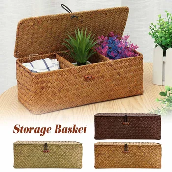 

Woven Seagrass Basket of Straw Wicker For Home Table Fruit Bread Towels Small Kitchen Storage Container Drawer Set