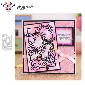 

Piggy Craft metal cutting dies cut die mold Butterfly flower frame Scrapbook paper craft knife mould blade punch stencils dies
