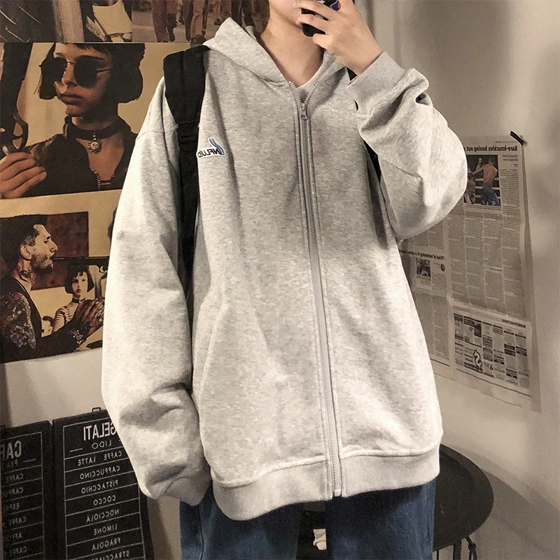 Осенняя мужская Толстовка большого размера кардиган 2020 осенняя Harajuku однотонная