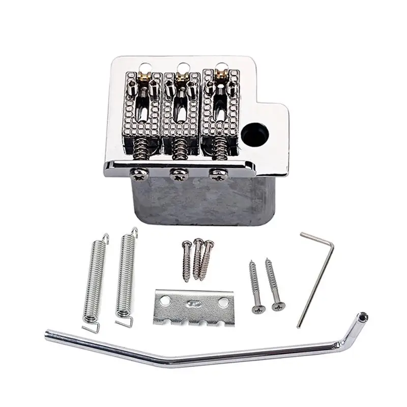 

1 Set Guitar Bridge Metal Durable Prime 3 String Tremolo Bridge Guitar Bridge Strain Plate Bridge for Guitar Bass