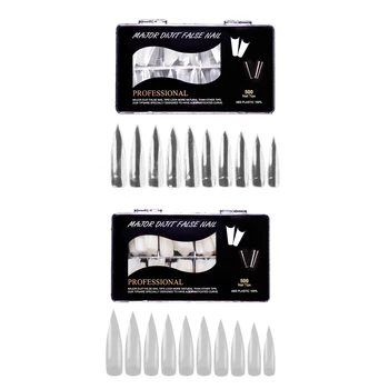 

500Pcs Long Pointed Fake Nail Artificial False Nails Art Tips Nail Extension