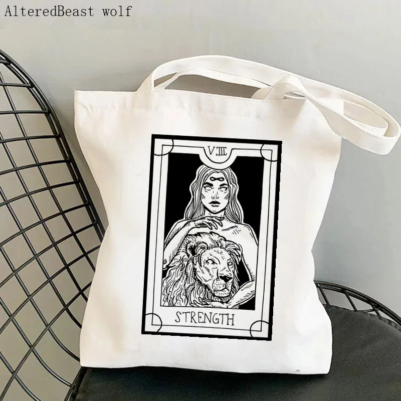 Women Shopper bag RBG Justice Tarot Printed Kawaii Bag Harajuku Shopping Canvas Shopper Bag girl handbag Tote Shoulder Lady Bag