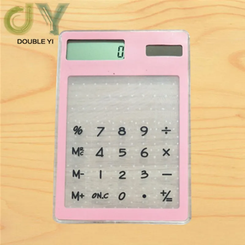 

Solar ultra-thin pink touch screen calculator student gift calculator portable calculator Free shipping