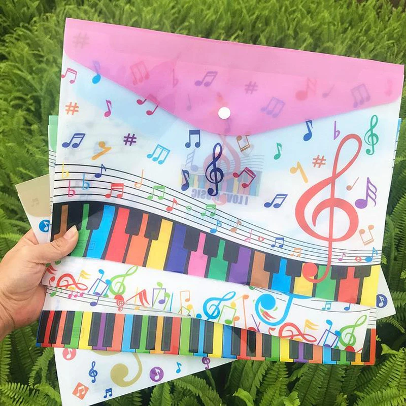 

1 Pcs Cute A4 Music Theme Piano Instruments Document Bags Examination File Holder Student Storage Organizer Stationery Gifts