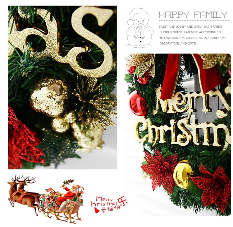 Рождественское украшение 30 см Рождественский венок имитация венка дверь подвесная на Окно реквизит фон с рождественской елкой аксессуары