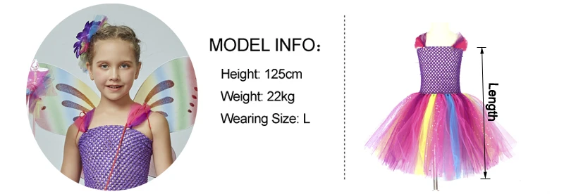 Vestido tutú elegante de hadas y mariposas para niñas, disfraz de alas, vestido de fiesta de cumpleaños de princesa para niños, disfraz de Halloween, vestido de tul de primavera para niños (9)