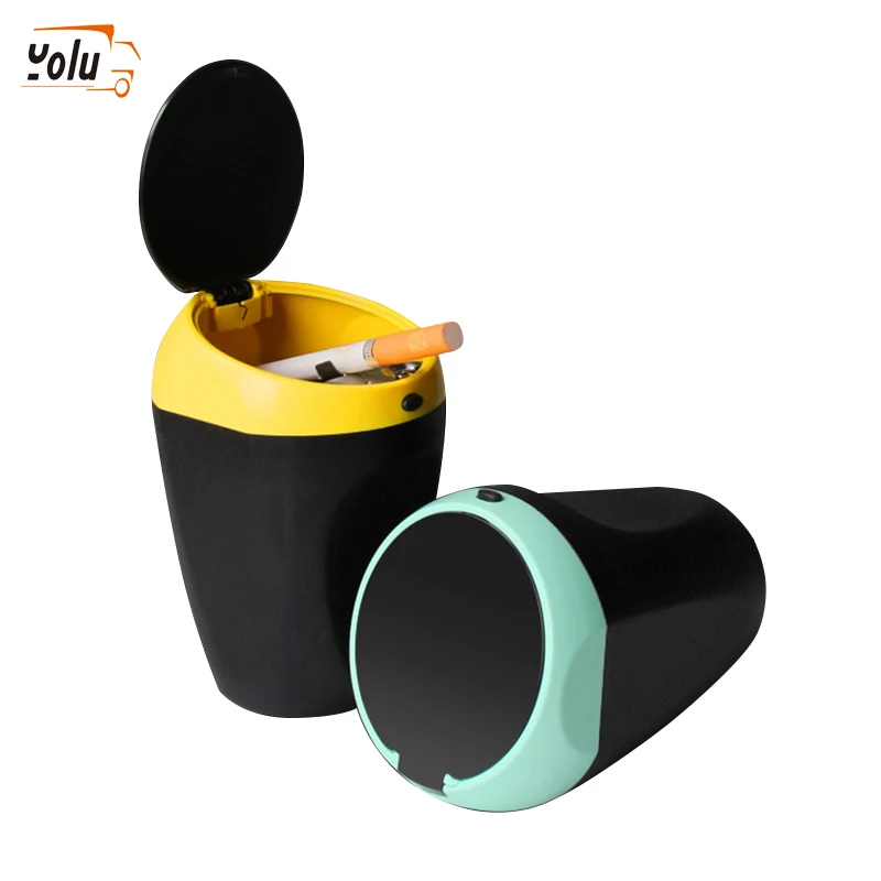 

YOLU Car Ashtray High Flame Retardant Ashtray Plastic Ashtray Manufacturer Portable Simple Car Ashtray Yellow/Blue