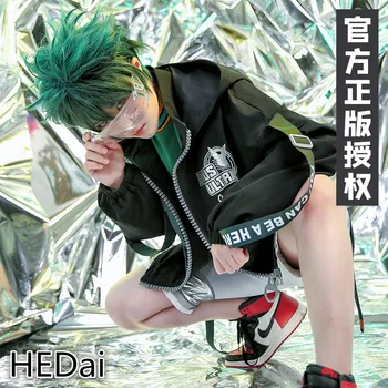

My Hero Academia Midoriya Izuku Little Hero Cosplay Costume Man Coat Anime Hooded Sweater Male Jacket