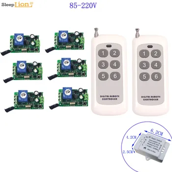 

433MHz Wireless Remote Control Switch AC 110V 220V 85V-250V 6 Relay switch Receiver Module Family Universal Smart Light ON OFF