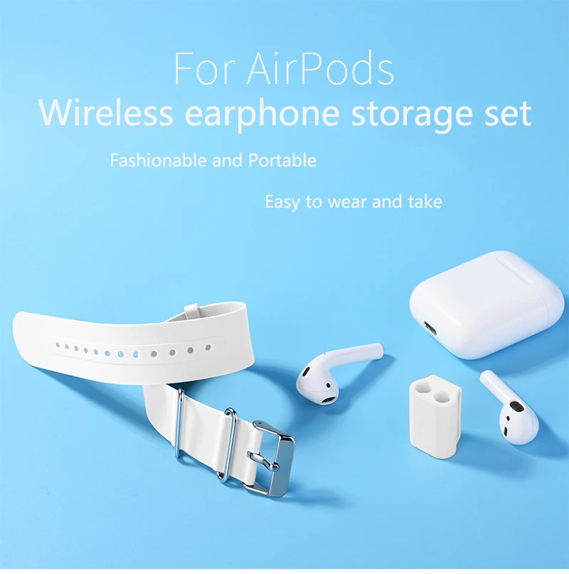 

High quality Suitable for airpods silicone case anti-lost watch strap for Apple wireless bluetooth dual earphone fixing buckle