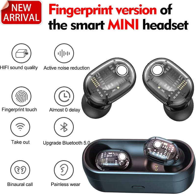 Мини беспроводные наушники, наушники с Bluetooth, TWS, сенсорное управление, с микрофоном, Спортивная гарнитура, шумоподавление, наушники