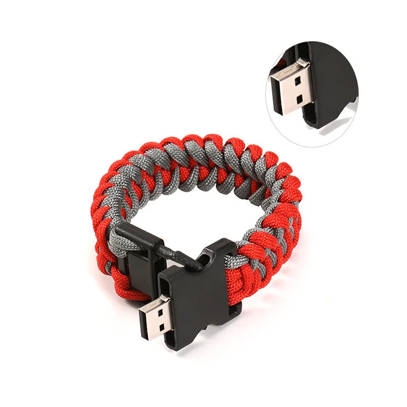 Nylon Braided Bracelets USB flash drive Pen drive Outside U disk Bracelets U stick 4GB 8GB 16GB 32GB 64GB 128GB External Storage best flash drive