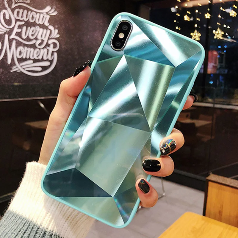 Чехол для Телефона i iPhone 6S 7 8 Plus X XR XS MAX призматический дизайн tpu + pc защитные