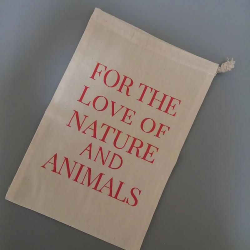 Custom Cotton  Pouch Gift Bags With Logo Printed Low Minimum