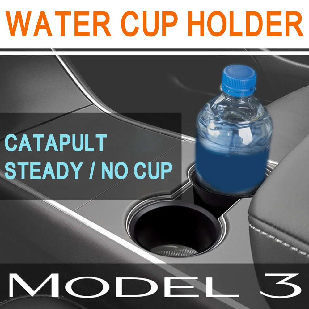 Car Cup Holder Drink Holder Water Cup Fixer High Quality ABS Water Cup Holder Cover Insert Expender Adapter for Tesla Model 3