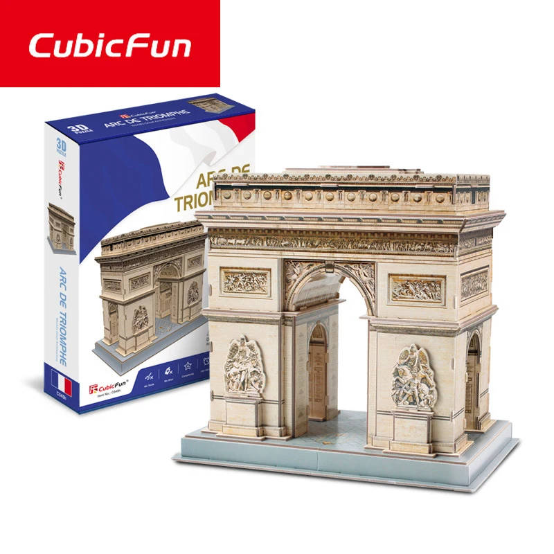 

CubicFun DIY 3D Puzzle Kid Model Toy French Arc De Triomphe Architectural Model Assembly Model Children Educational Paper Puzzle
