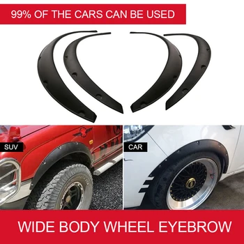 

rylybons 4Pcs Universal Flexible Car Fender Flares Extra Wide Body Wheel Arches Car Stickers Car Styling for the Car in the Auto