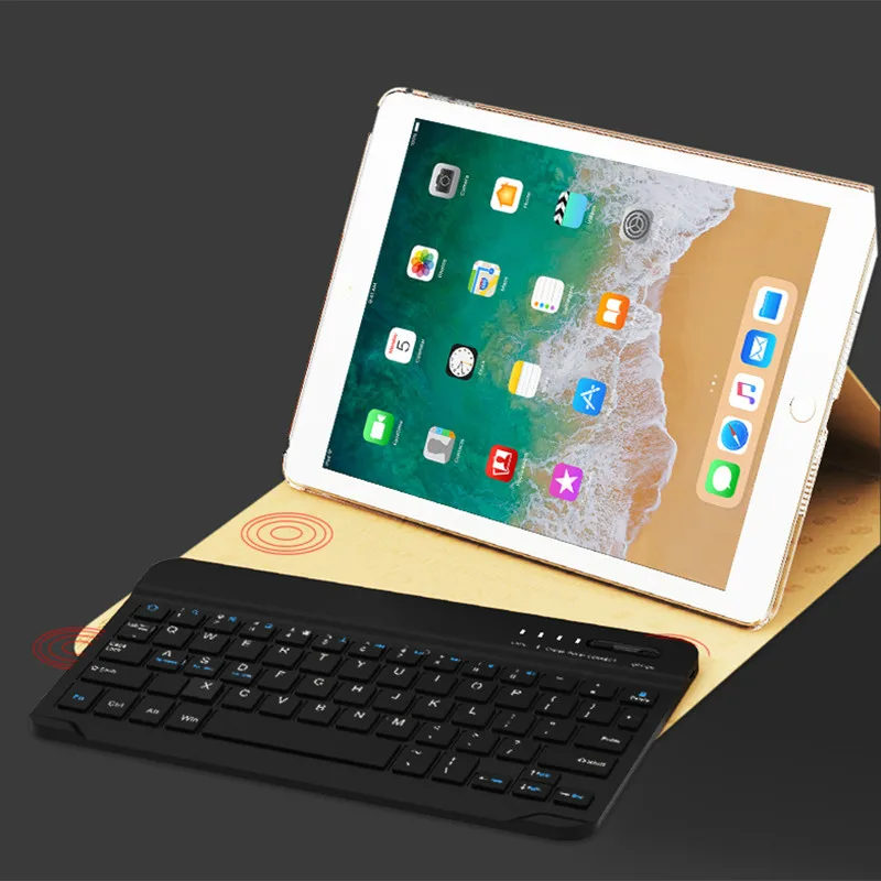 Умный чехол подставка для iPad Air 1 2 перезаряжаемая Беспроводная Bluetooth клавиатура