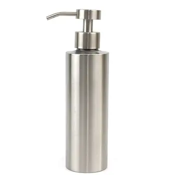 

Stainless steel cylindrical dispensing bottle soap dispenser countertop sink dispenser liquid bottle hand wash pump