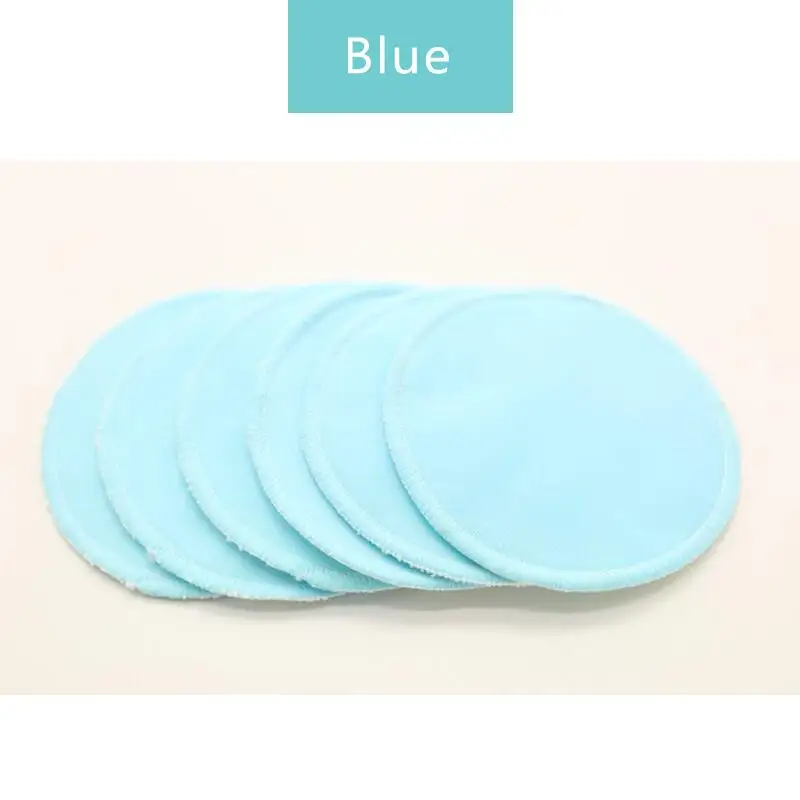HappyFlute супервпитывающий бамбуковые подушечки для кормления для мам использование с сумкой для стирки Водонепроницаемый моющийся коврик для кормления многоразовые подушечки для груди - Color: blue6piece