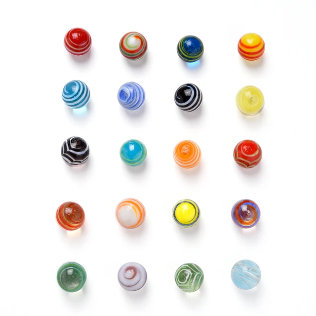 20PCS/Set 16MM Glass Ball Cream Console Game Pinball Small Marbles Pat Toys Parent- Child Beads Bouncing Ball 2