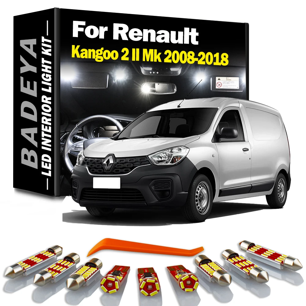 9 шт. Canbus светодиодный номерной знак BADEYA для Renault Kangoo 2 II Mk 2008-2018 | Автомобили и