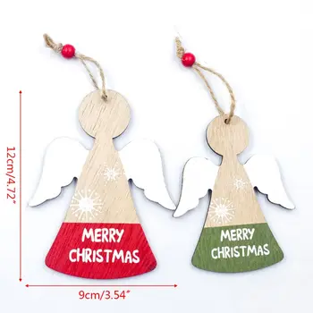 

10pcs Christmas Star Snowman Angel Deer Wooden Pendants Xmas Tree Ornament DIY Wood Crafts Kids Gift for Home Party Decoration