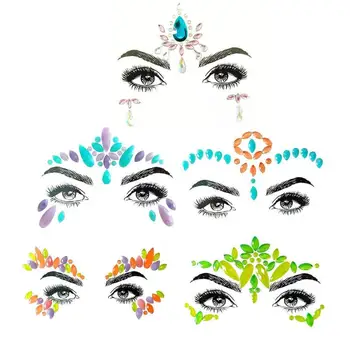 

Rhinestones Temporary Face Tattoo Sticker Environmental Protection and Durability Body Art Gems Jewelry Adhesive Decals