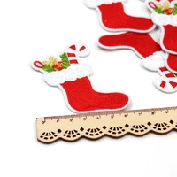 Buy 10 Pcs Iron-On Xmas Socking Gift Patches: Cartoon Stickers for Apparel, Suits, Jeans, Hats - Christmas Decors, Handmade Fabric Appliques Online - Image 3