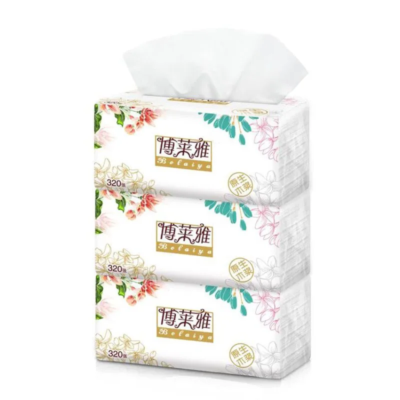 

3pc / Bag Breeze Pumped Paper Logs 3 Packs 320 Mentions 100 Pumps 3 Layers Of Tissue Paper Toilet Paper Pumped Napkins Tissue
