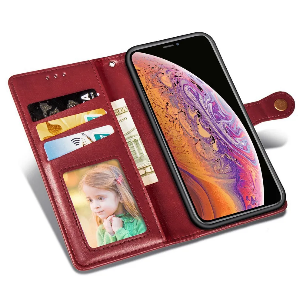 Кожаный флип чехол для телефона iPhone XS Max XR 8 7 Plus кошелек с держателем карт 6 6s X
