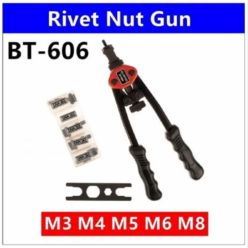Riveter Nut Gun 12" Blind AUTO Riveter Nut tool Heavy Hand INSER Rivet NUT Tool Manual Mandrels M3 M4 M5 M6 M8