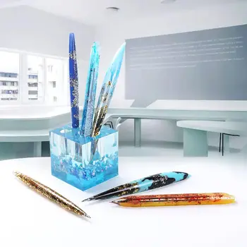 

3Pcs DIY Ballpoint Pen Silicone Resin Molds With 30Pcs Refills 3 Colors Pen Epoxy Resin Casting Molds Art Craft Tools