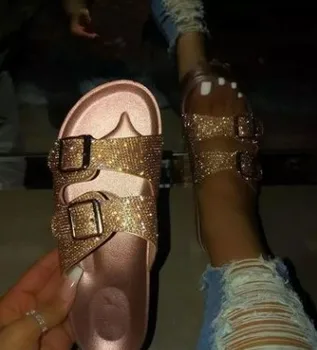 

Women Summer Fashion Light Slip On Rhinestones Sandals Slide Ladies Sandals Woman Shoes