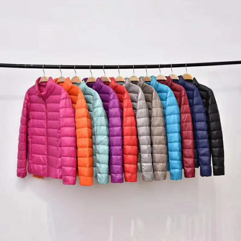 Goedkoop 7XL Goedkope Ultra Licht Down Winter Warm Hooded Veer Puffer Jas Voor Meisje Korte Lente Herfst Jas Vrouwelijke Vrouwen Grote grootte Eend