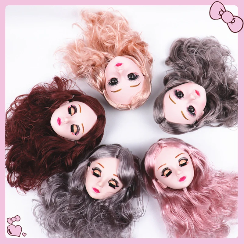 

New BJD 60cm Exquisite Prince 4D Blink Eye Dolls Accessories Straight Curls Naked Doll Head Toys for Kids Girl Gift DIY Toys