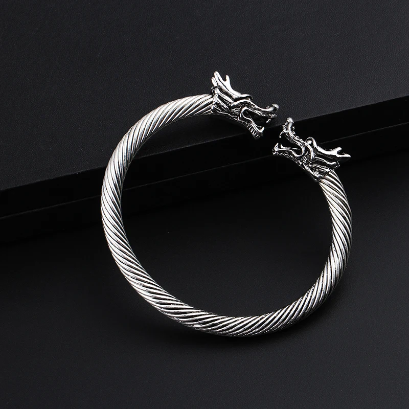 Мужская открывающаяся Регулируемая голова волка браслет викинга модные ювелирные аксессуары дамский браслет браслеты-манжеты Винтажные Ювелирные Изделия